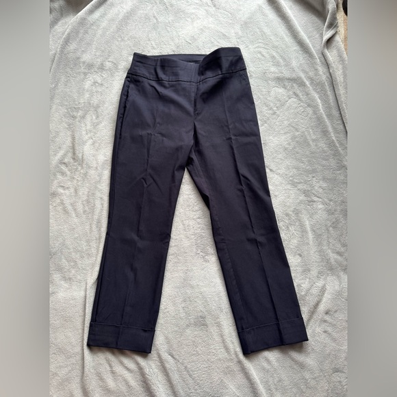 NY&C Whitney Pull On Navy Blue Ankle High Waisted Pants - Picture 2 of 6